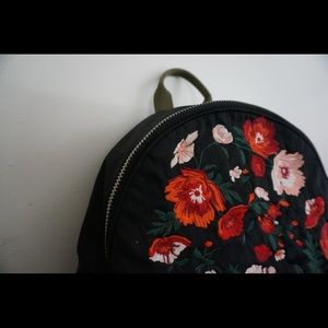 AE embroidery flower black backpack